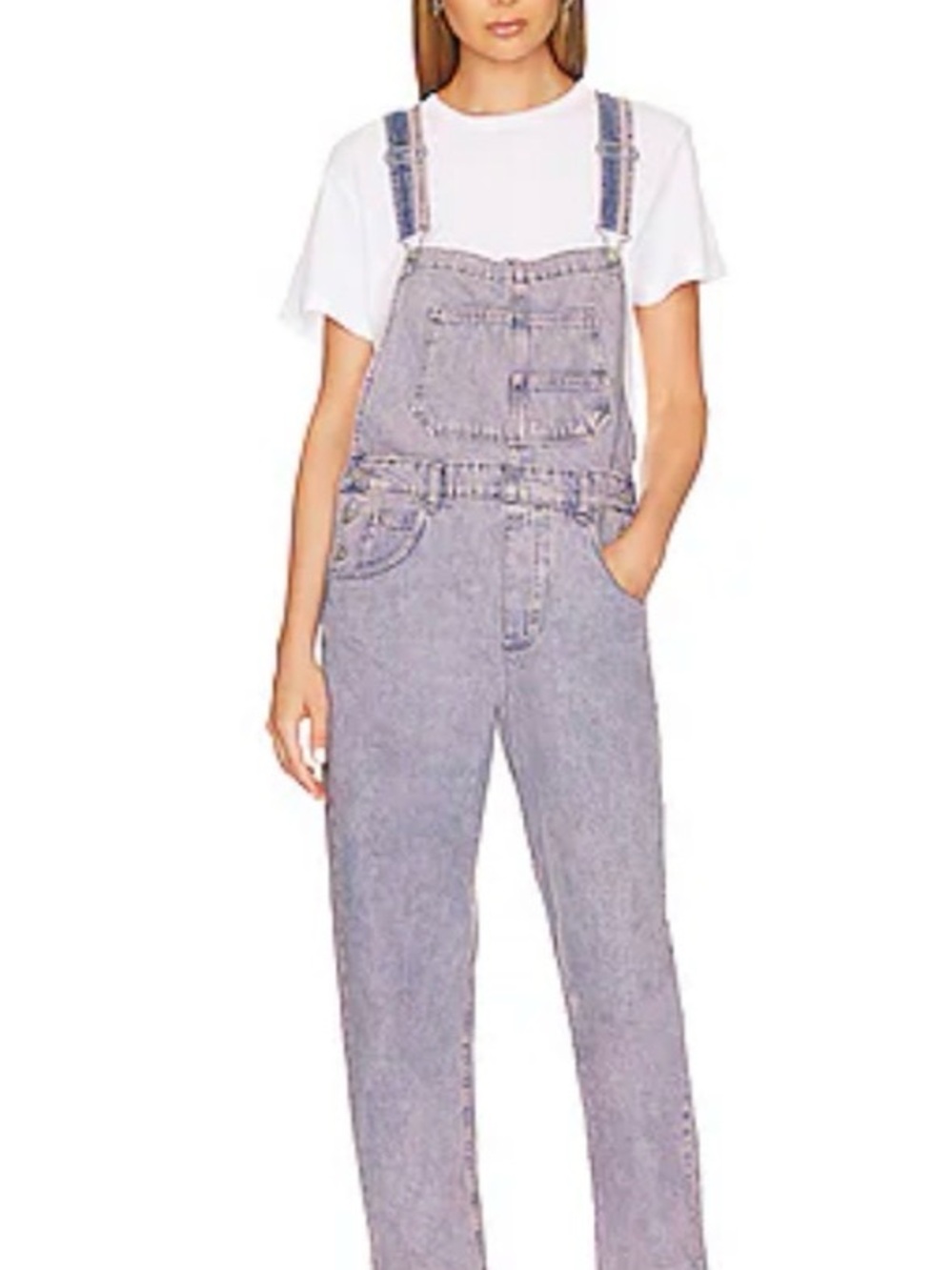 We The Free Ziggy Acid Wash Denim Overalls Y2K Relaxed Utility Jumpsuit